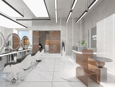 现代美发店3D模型下载